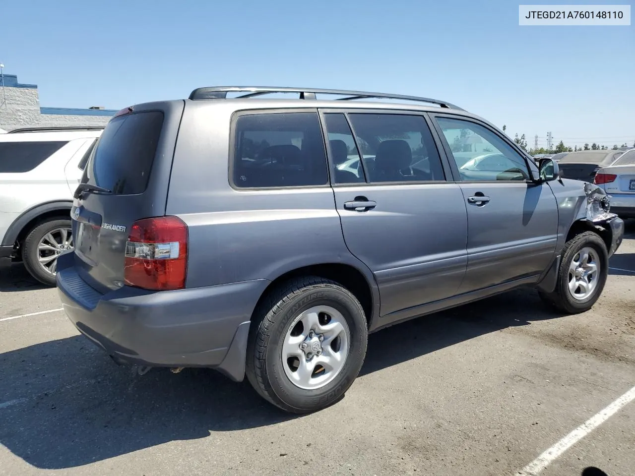 2006 Toyota Highlander VIN: JTEGD21A760148110 Lot: 70052534