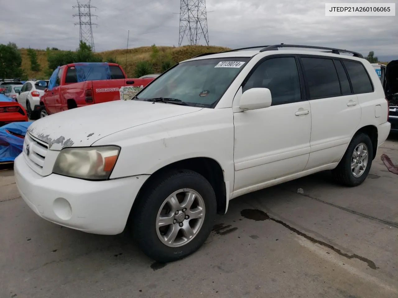 2006 Toyota Highlander Limited VIN: JTEDP21A260106065 Lot: 70139074