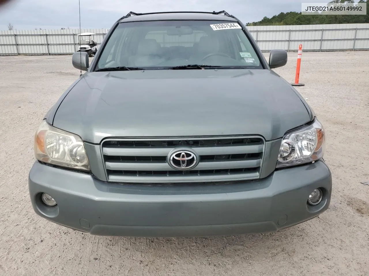 2006 Toyota Highlander VIN: JTEGD21A660149992 Lot: 70357544