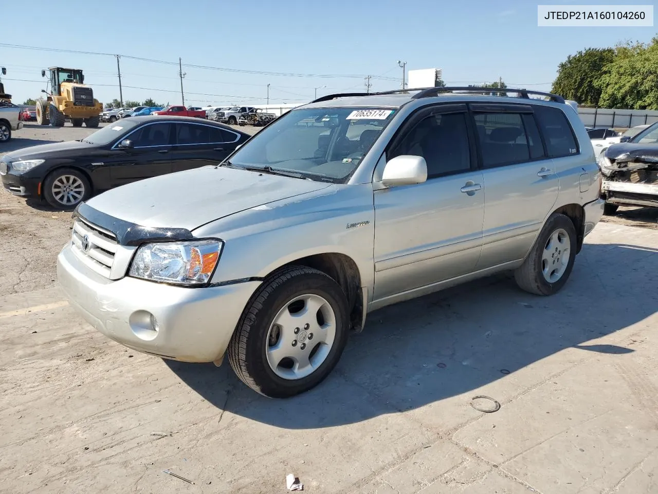 2006 Toyota Highlander Limited VIN: JTEDP21A160104260 Lot: 70635174