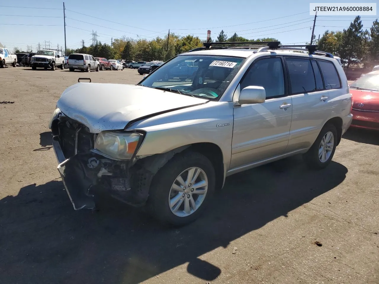 2006 Toyota Highlander Hybrid VIN: JTEEW21A960008884 Lot: 72160714