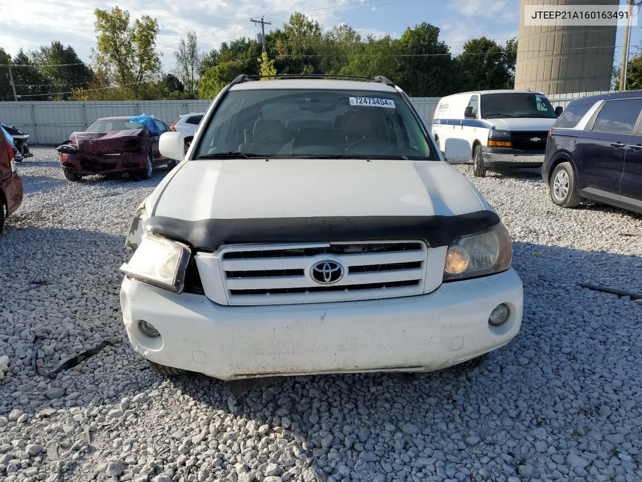 2006 Toyota Highlander Limited VIN: JTEEP21A160163491 Lot: 72473454