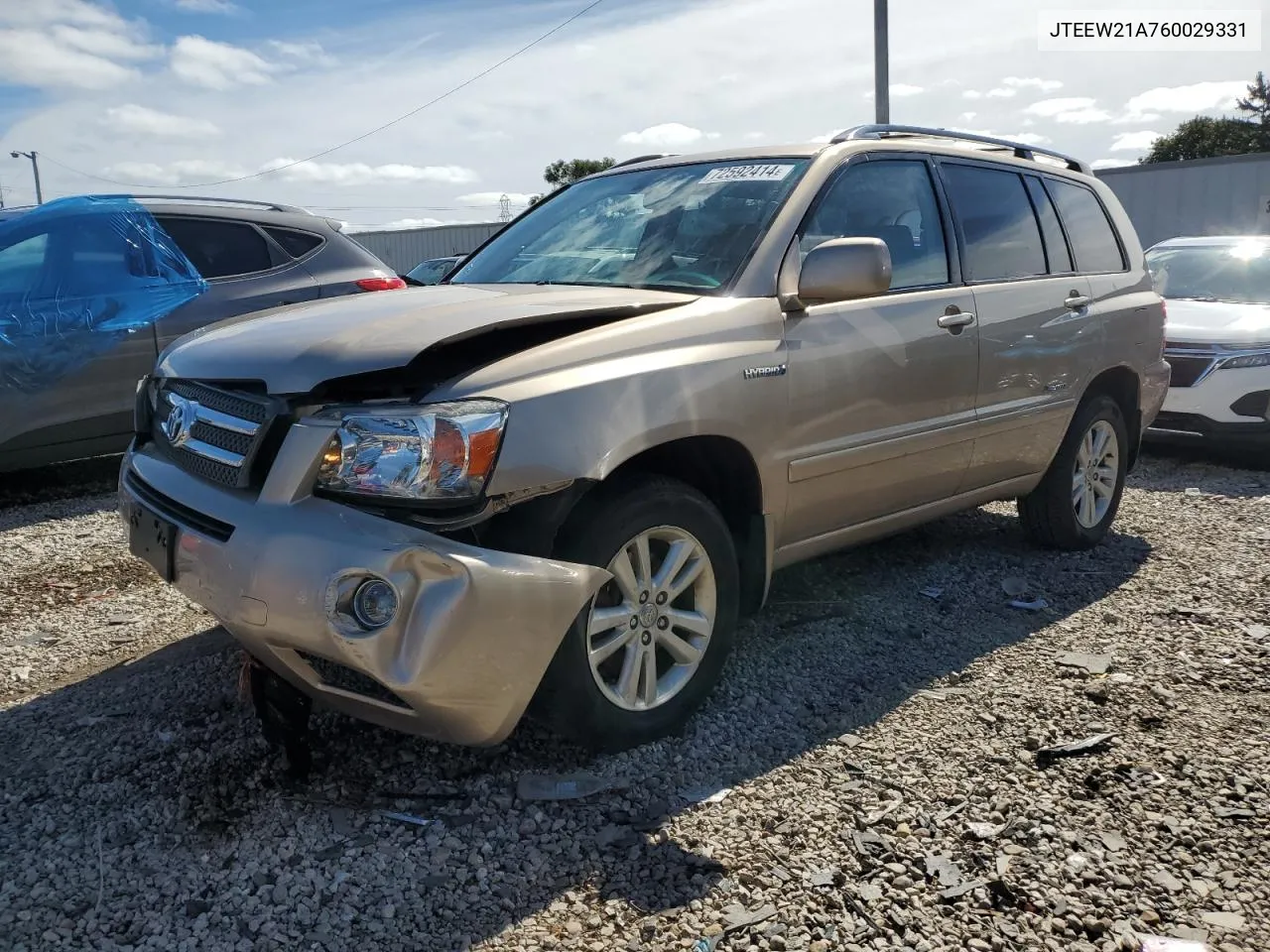 2006 Toyota Highlander Hybrid VIN: JTEEW21A760029331 Lot: 72592414