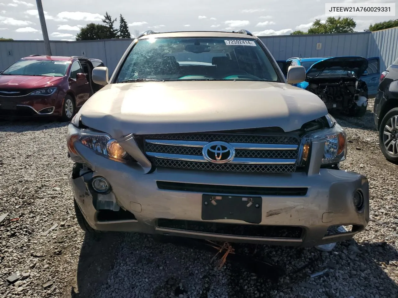 2006 Toyota Highlander Hybrid VIN: JTEEW21A760029331 Lot: 72592414