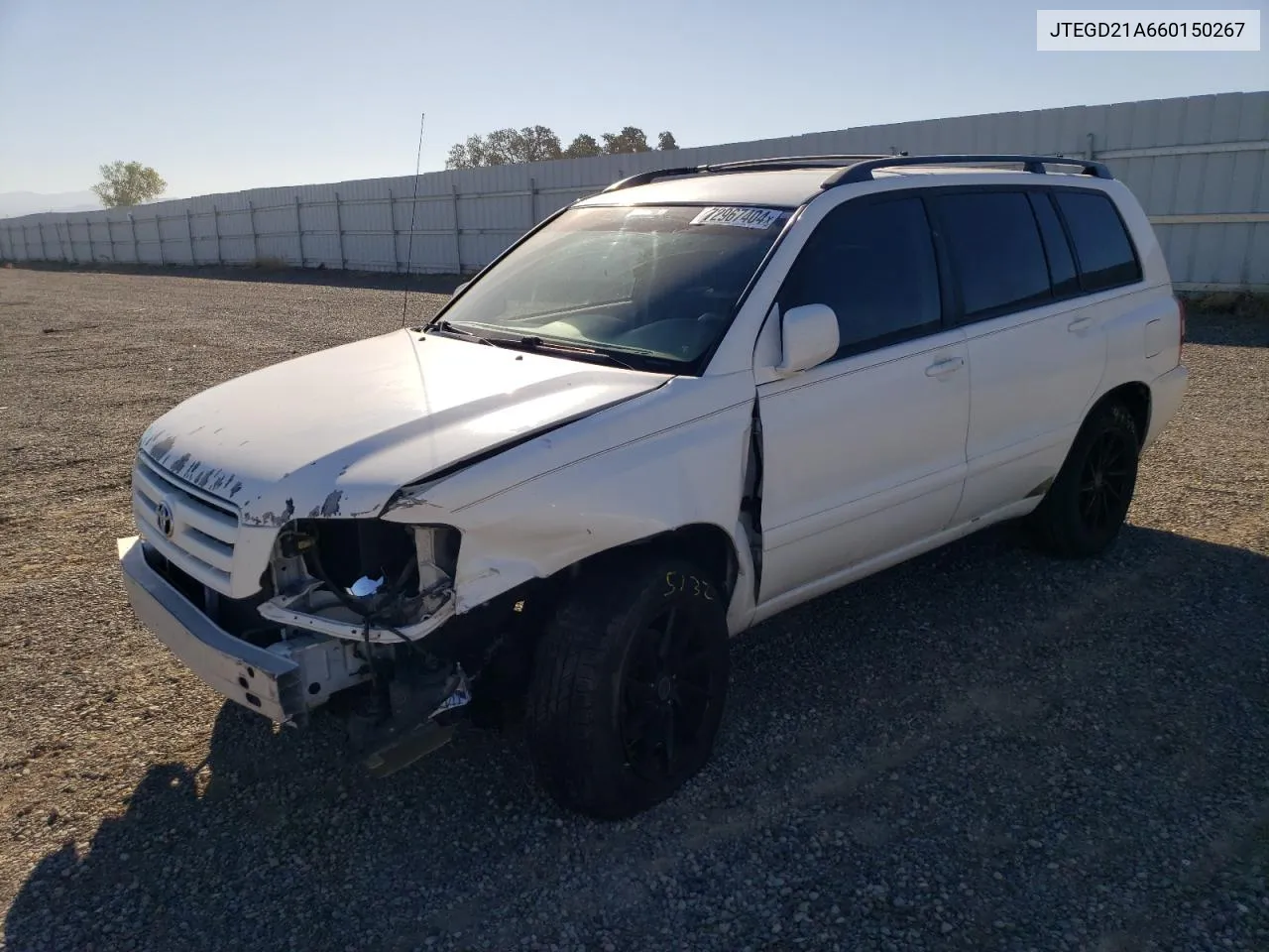 2006 Toyota Highlander VIN: JTEGD21A660150267 Lot: 72967404