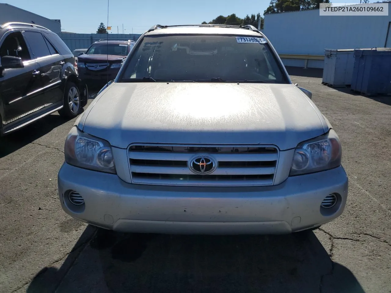 2006 Toyota Highlander Limited VIN: JTEDP21A260109662 Lot: 73179004