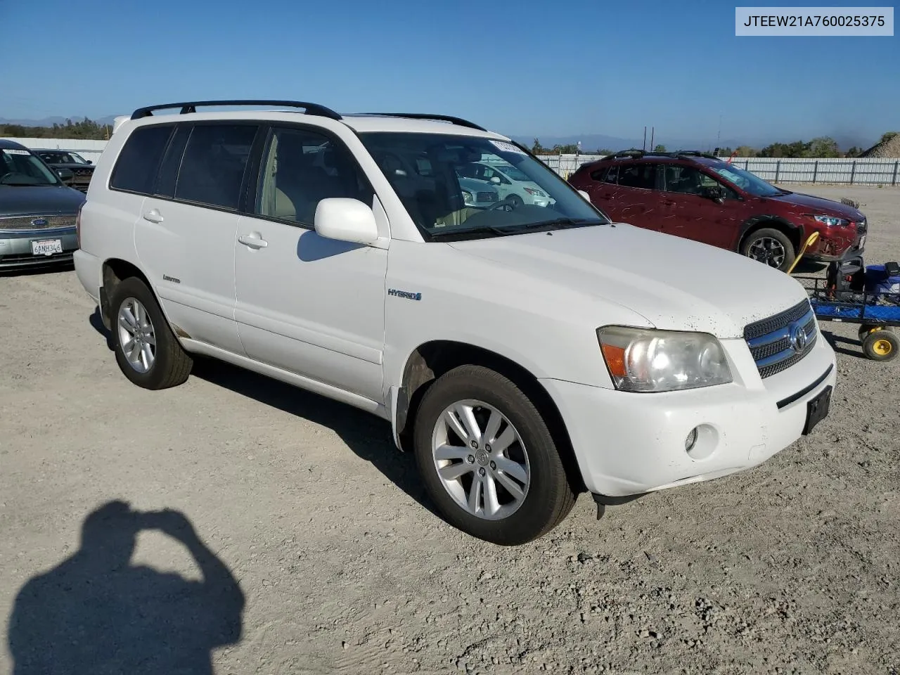 JTEEW21A760025375 2006 Toyota Highlander Hybrid