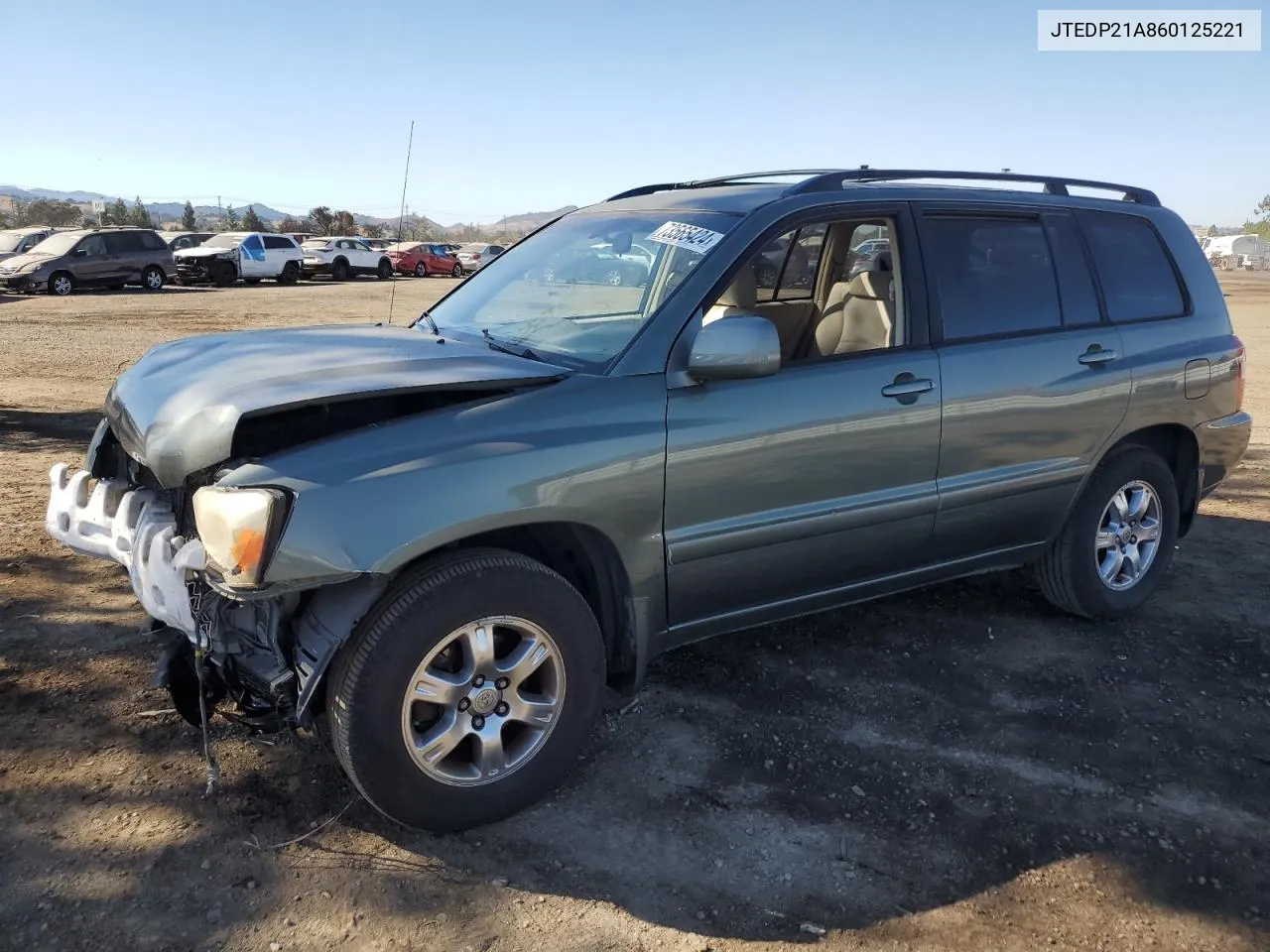 2006 Toyota Highlander Limited VIN: JTEDP21A860125221 Lot: 73565424