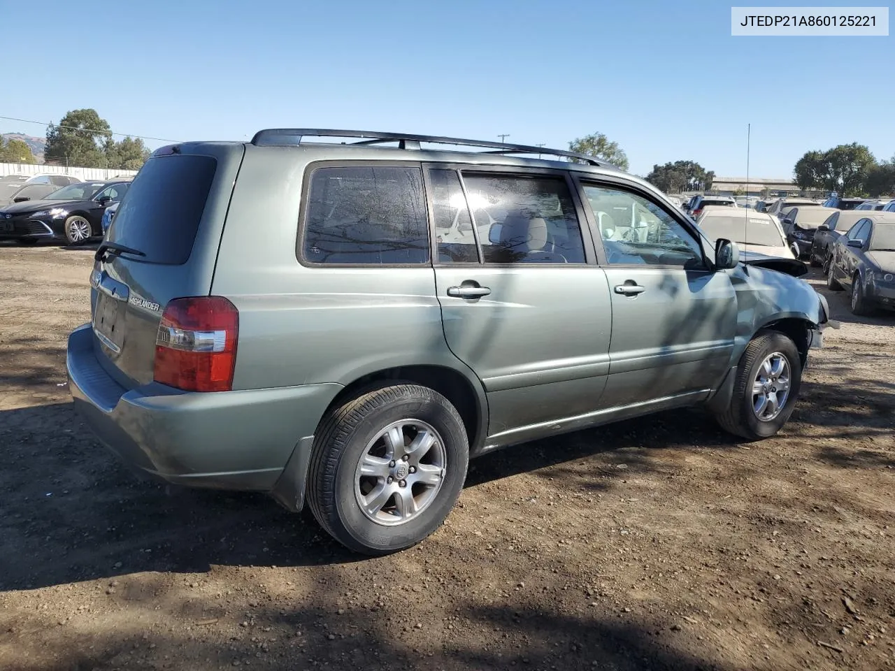 2006 Toyota Highlander Limited VIN: JTEDP21A860125221 Lot: 73565424