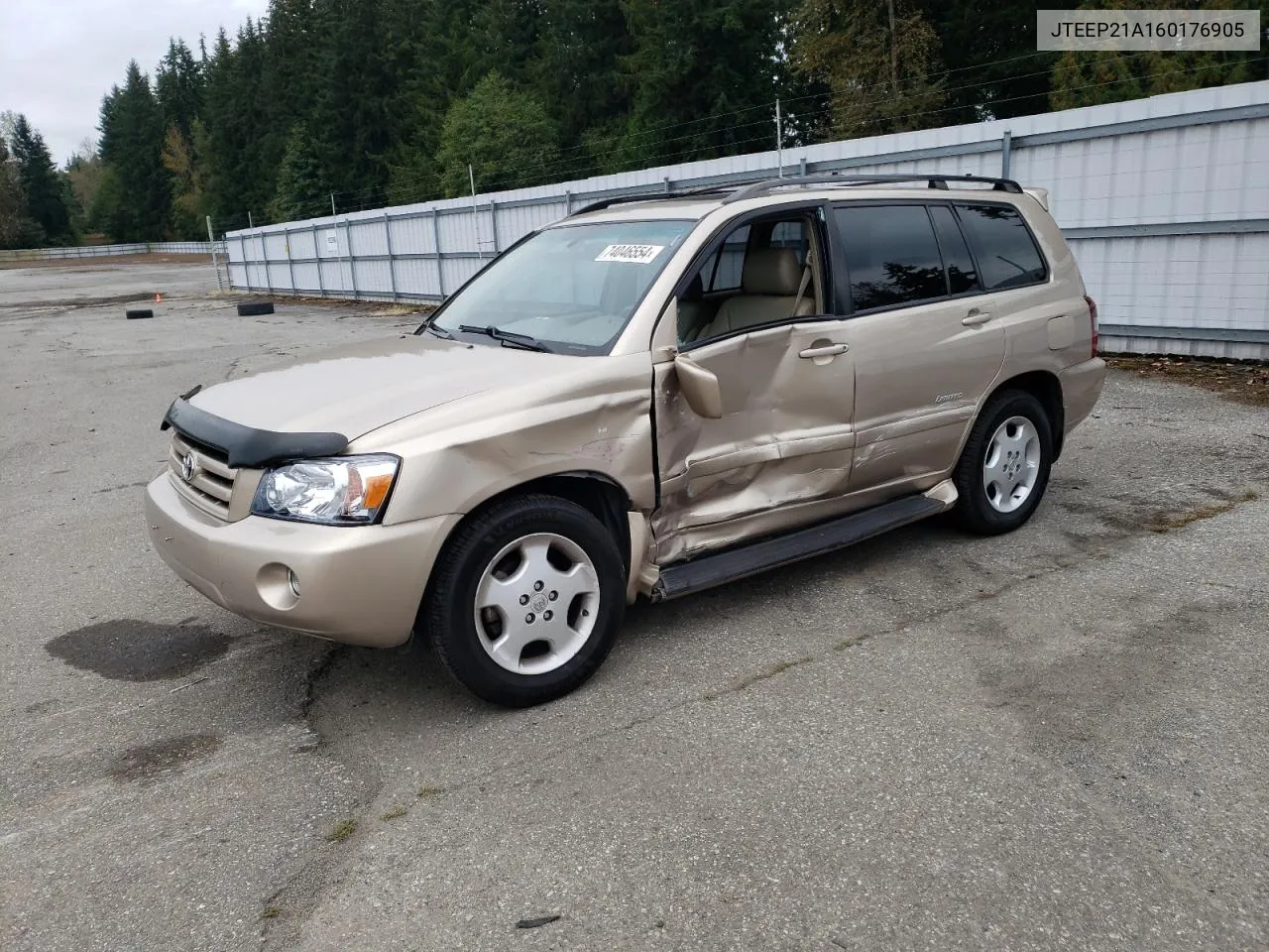 2006 Toyota Highlander Limited VIN: JTEEP21A160176905 Lot: 74046554