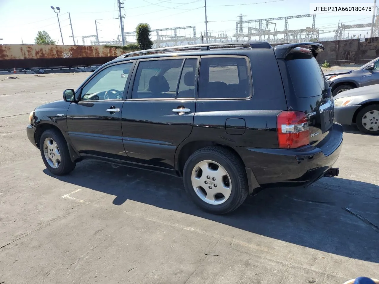 2006 Toyota Highlander Limited VIN: JTEEP21A660180478 Lot: 74328464