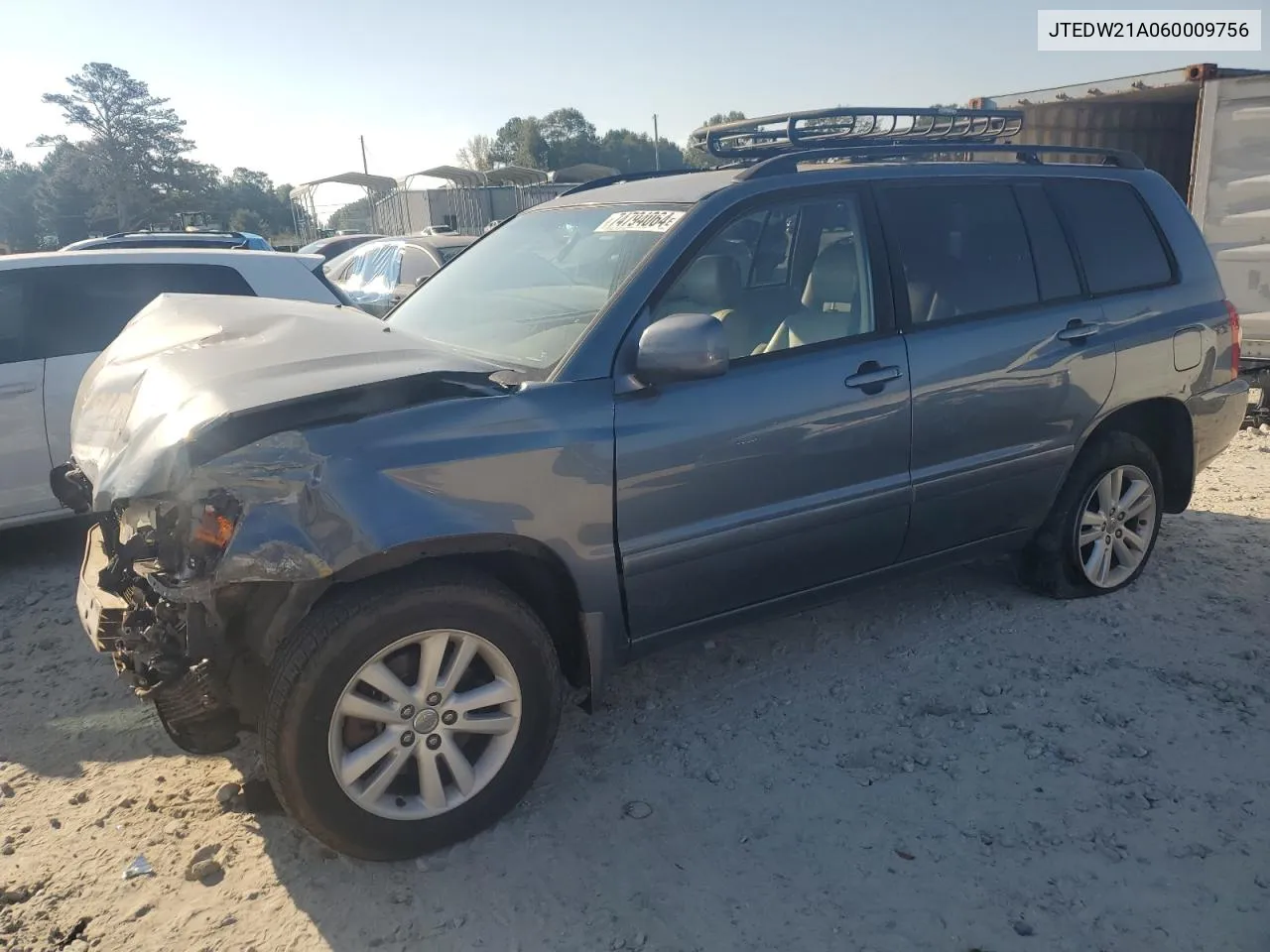 2006 Toyota Highlander Hybrid VIN: JTEDW21A060009756 Lot: 74794064