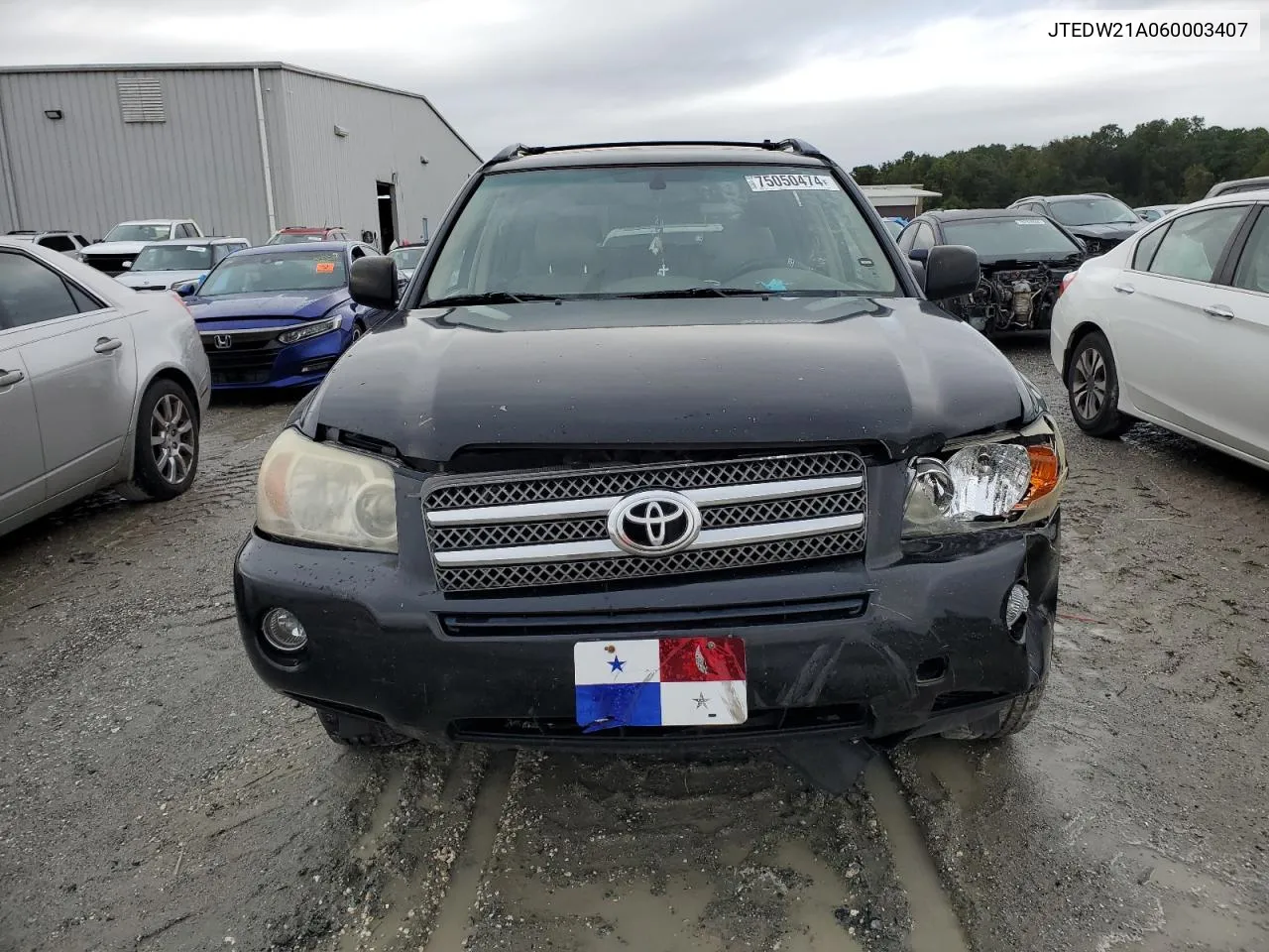 2006 Toyota Highlander Hybrid VIN: JTEDW21A060003407 Lot: 75050474