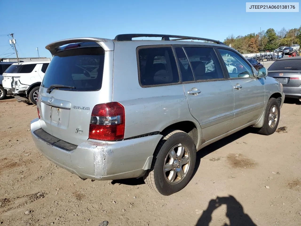 2006 Toyota Highlander Limited VIN: JTEEP21A060138176 Lot: 75351734