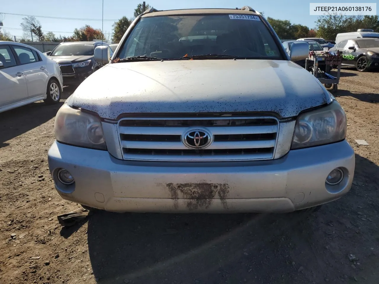 2006 Toyota Highlander Limited VIN: JTEEP21A060138176 Lot: 75351734