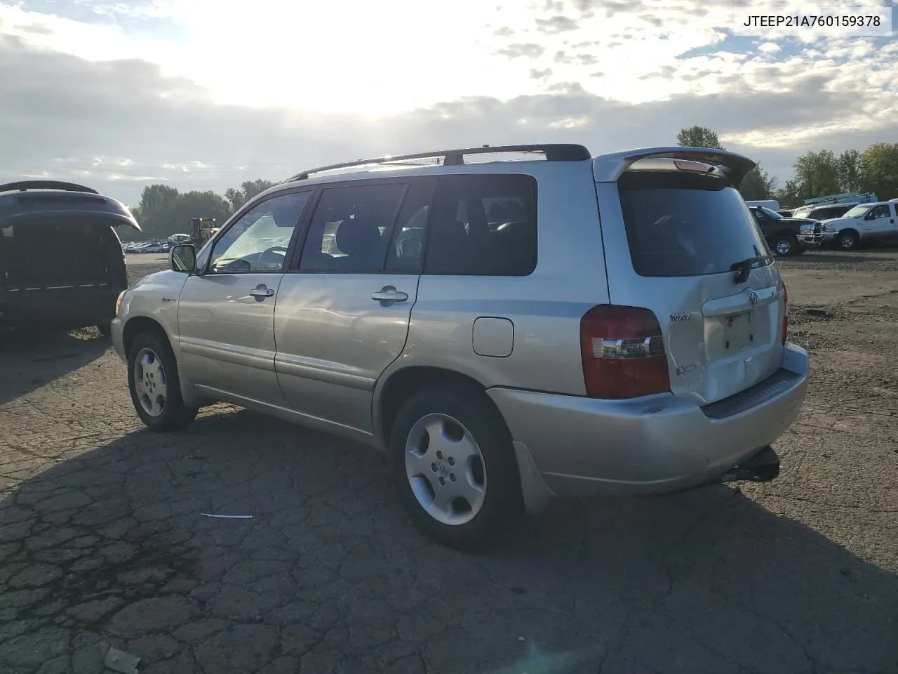 2006 Toyota Highlander Limited VIN: JTEEP21A760159378 Lot: 75939334