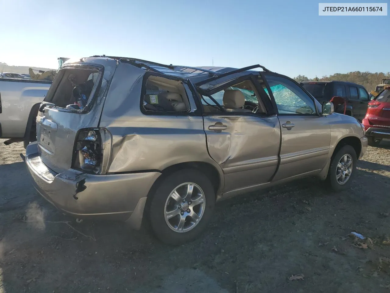 2006 Toyota Highlander Limited VIN: JTEDP21A660115674 Lot: 76564874