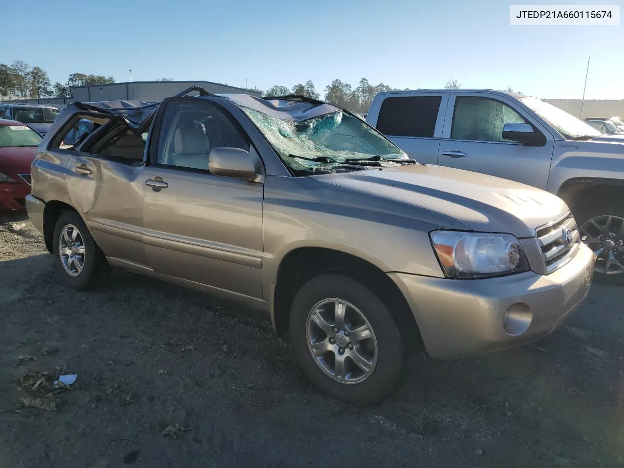 2006 Toyota Highlander Limited VIN: JTEDP21A660115674 Lot: 76564874