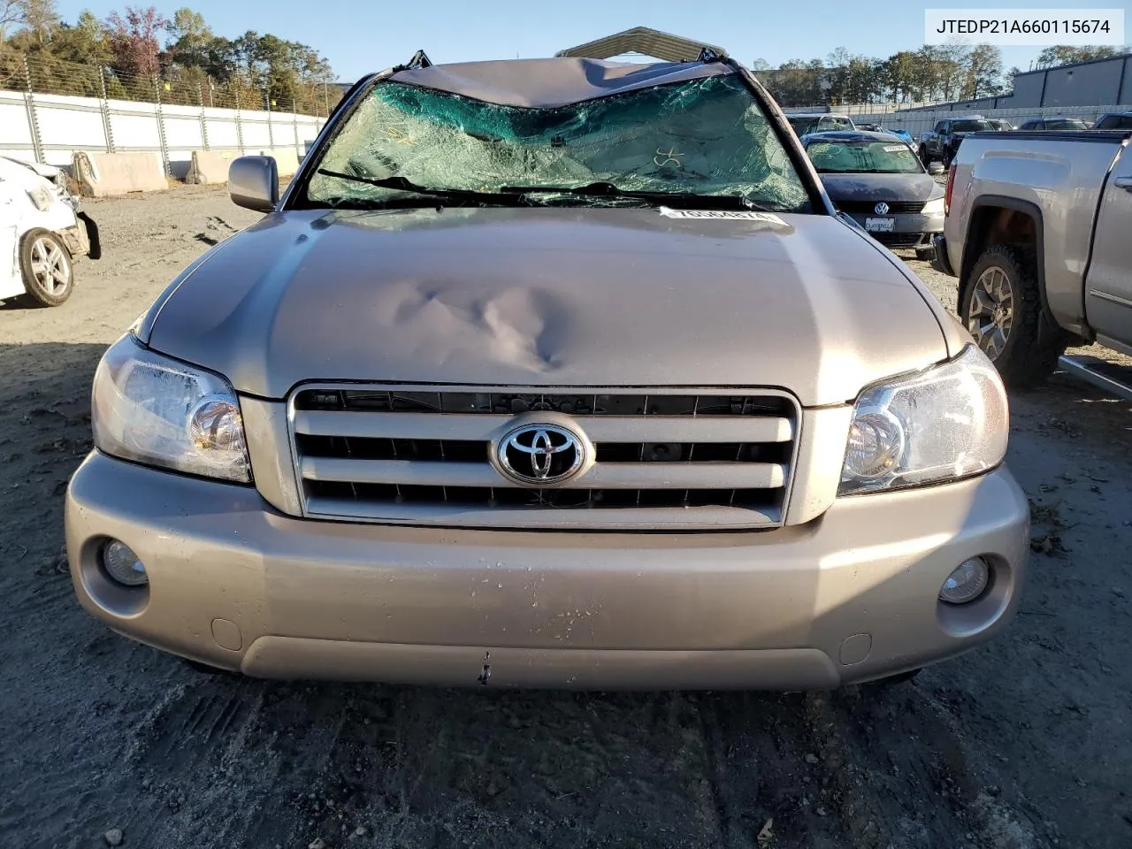 2006 Toyota Highlander Limited VIN: JTEDP21A660115674 Lot: 76564874