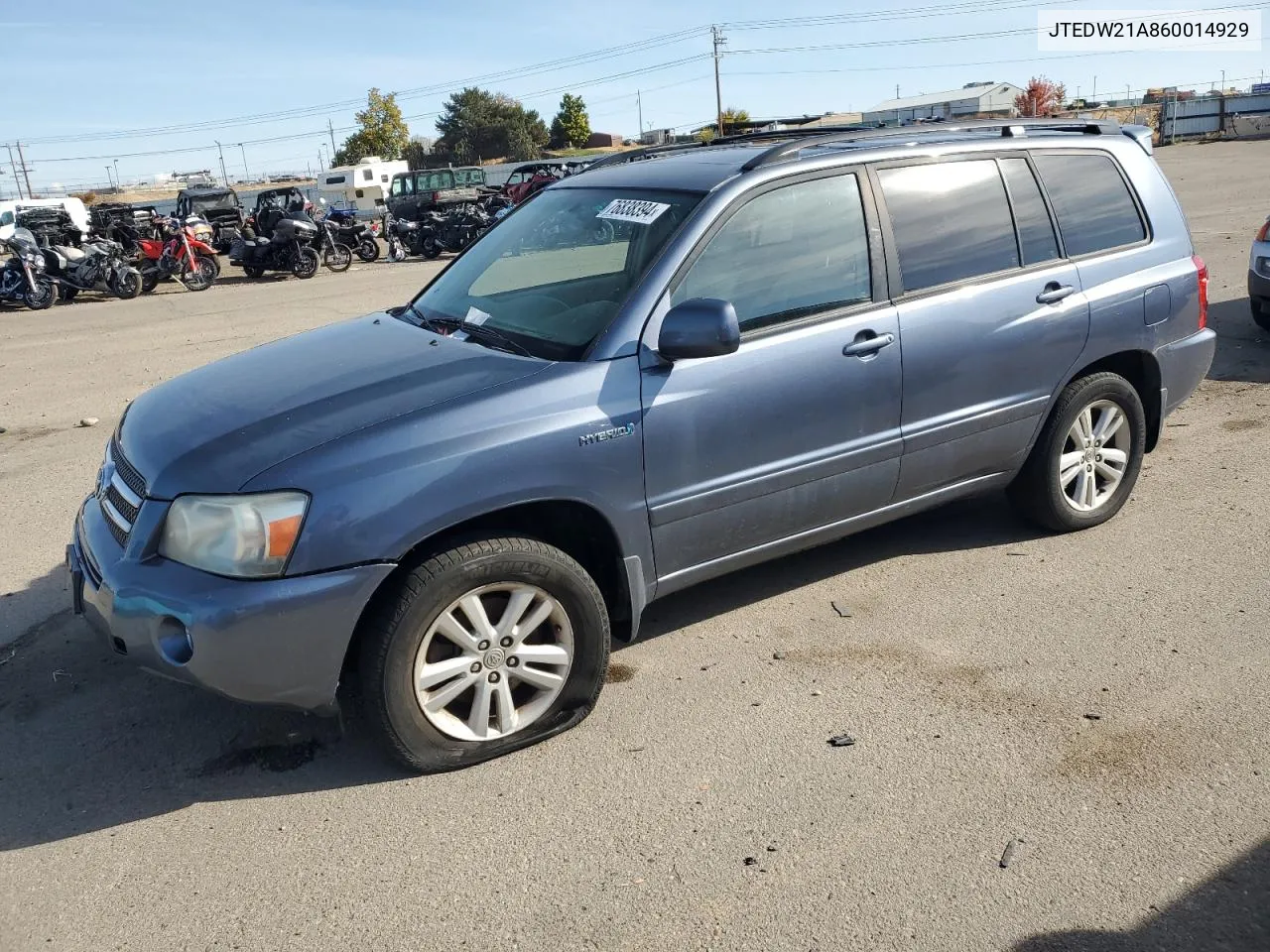 2006 Toyota Highlander Hybrid VIN: JTEDW21A860014929 Lot: 76838394