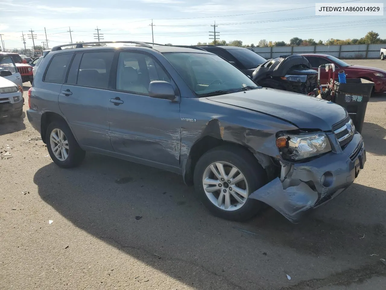 2006 Toyota Highlander Hybrid VIN: JTEDW21A860014929 Lot: 76838394