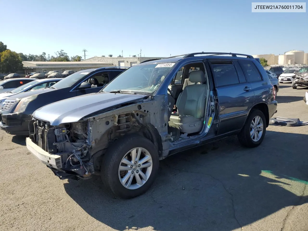 2006 Toyota Highlander Hybrid VIN: JTEEW21A760011704 Lot: 77214954