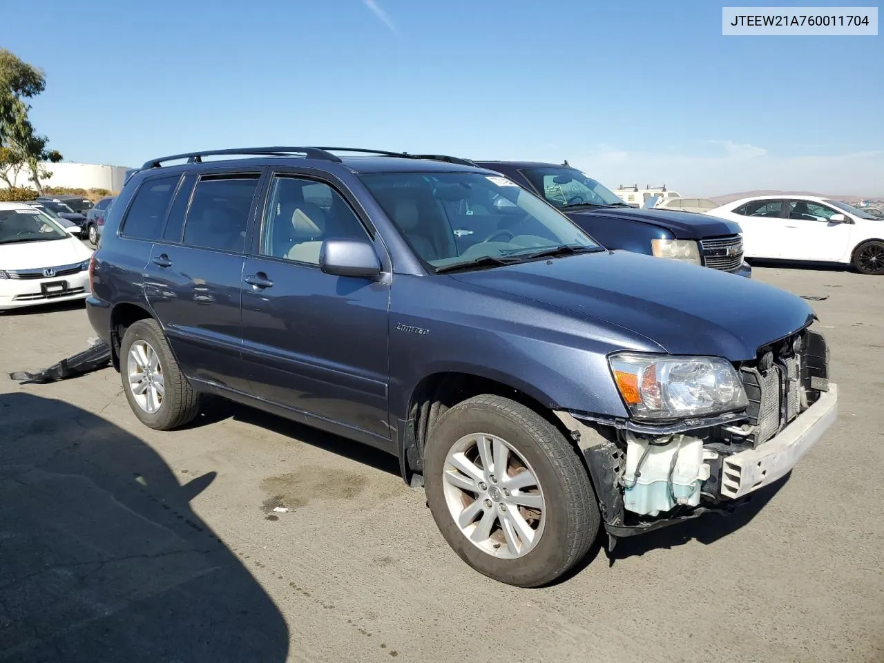 2006 Toyota Highlander Hybrid VIN: JTEEW21A760011704 Lot: 77214954