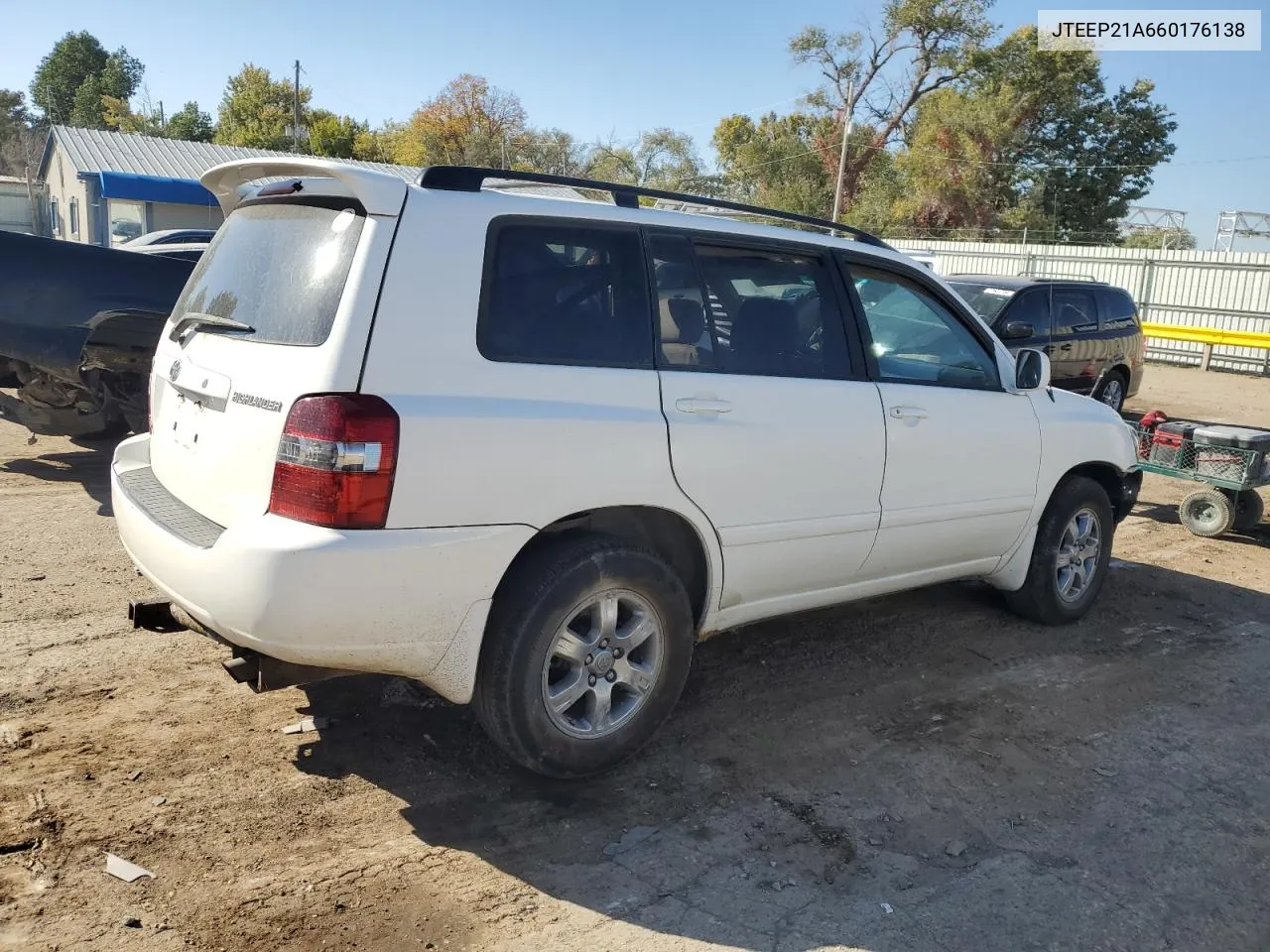 2006 Toyota Highlander Limited VIN: JTEEP21A660176138 Lot: 77327114