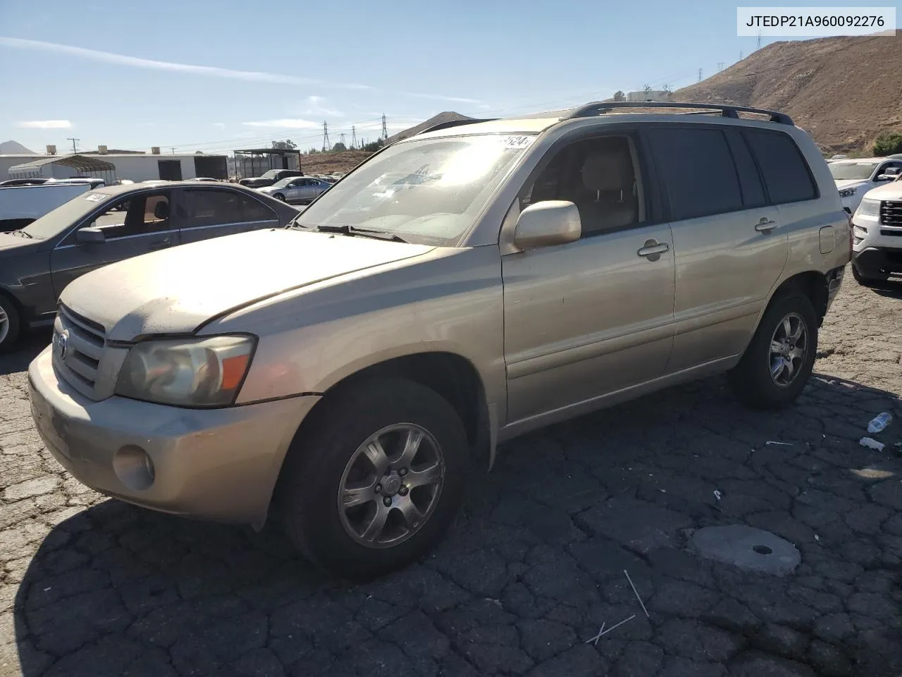 2006 Toyota Highlander Limited VIN: JTEDP21A960092276 Lot: 77438524