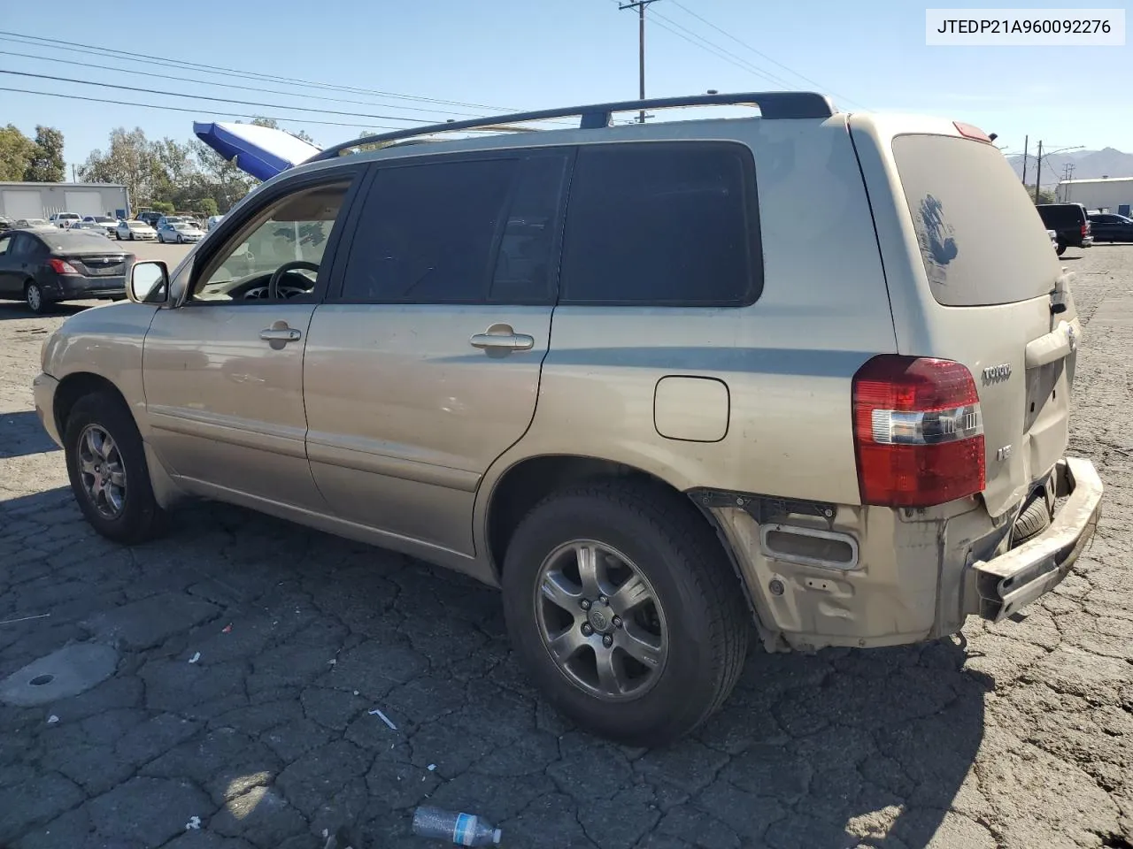 2006 Toyota Highlander Limited VIN: JTEDP21A960092276 Lot: 77438524