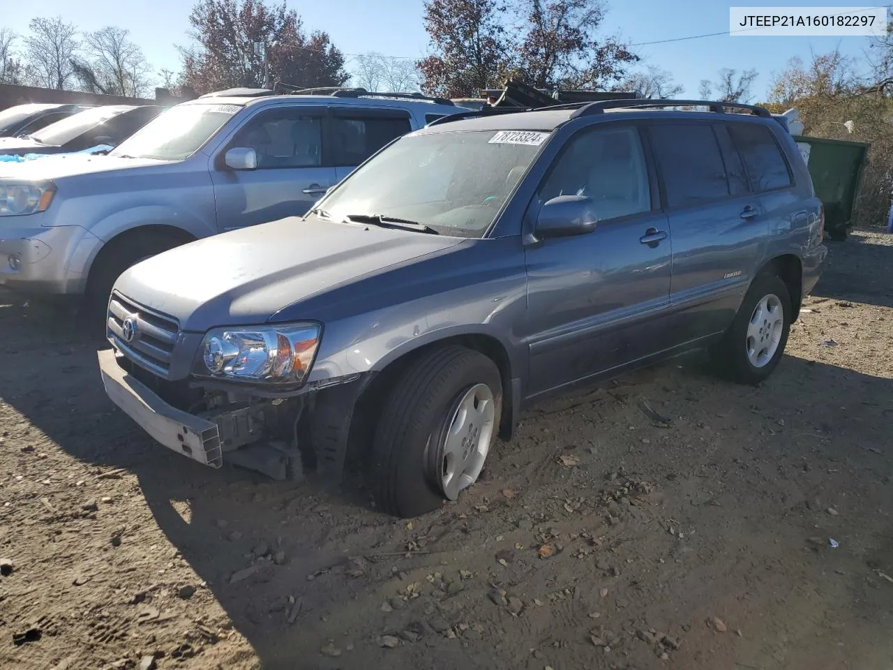 2006 Toyota Highlander Limited VIN: JTEEP21A160182297 Lot: 78723324