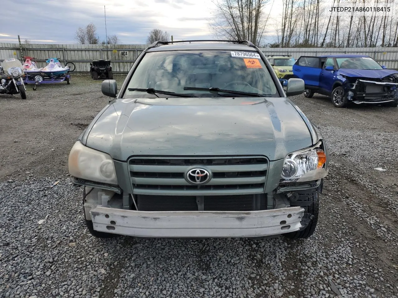 2006 Toyota Highlander Limited VIN: JTEDP21A860118415 Lot: 78796564