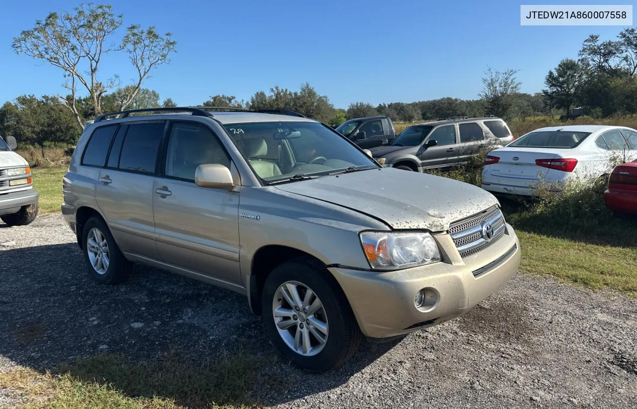 2006 Toyota Highlander Hybrid VIN: JTEDW21A860007558 Lot: 78915744