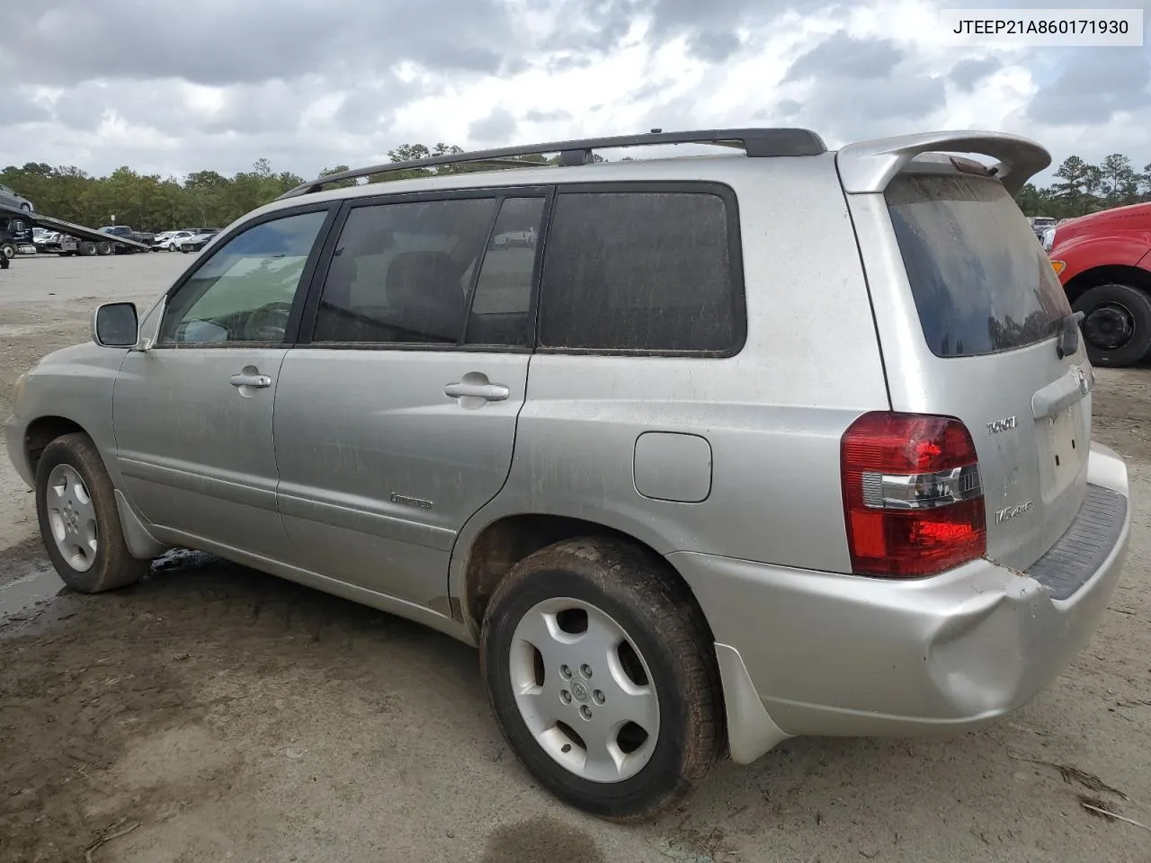 2006 Toyota Highlander Limited VIN: JTEEP21A860171930 Lot: 79431974