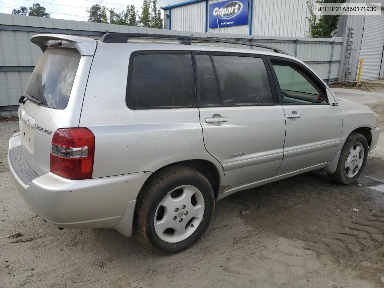 2006 Toyota Highlander Limited VIN: JTEEP21A860171930 Lot: 79431974