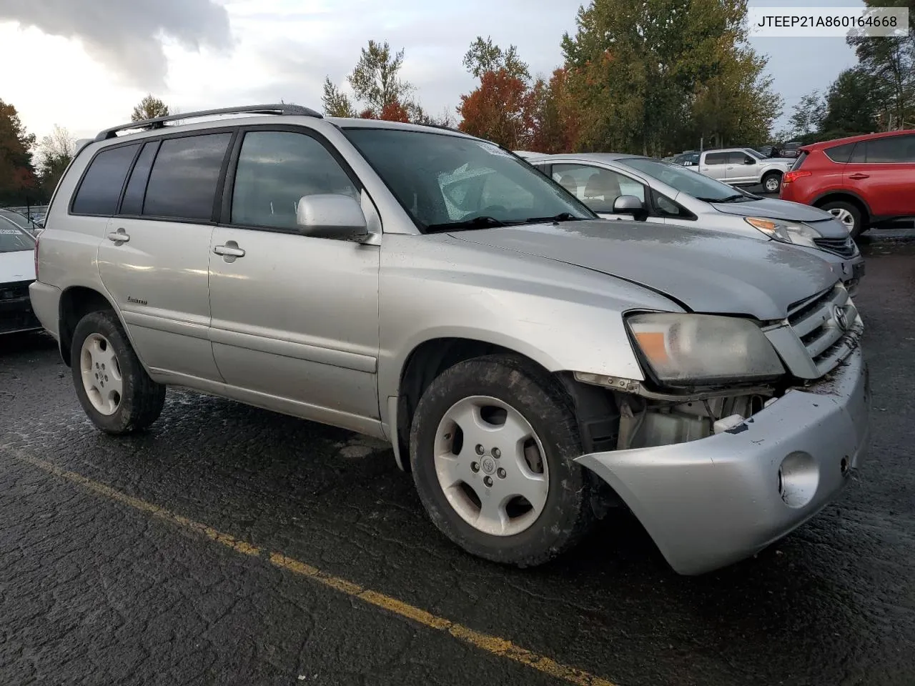 2006 Toyota Highlander Limited VIN: JTEEP21A860164668 Lot: 79509144