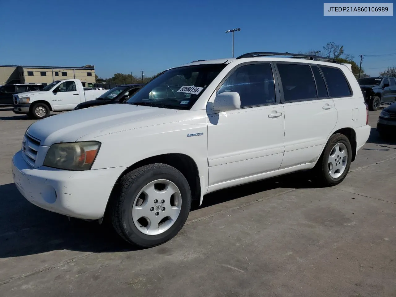 2006 Toyota Highlander Limited VIN: JTEDP21A860106989 Lot: 80584164