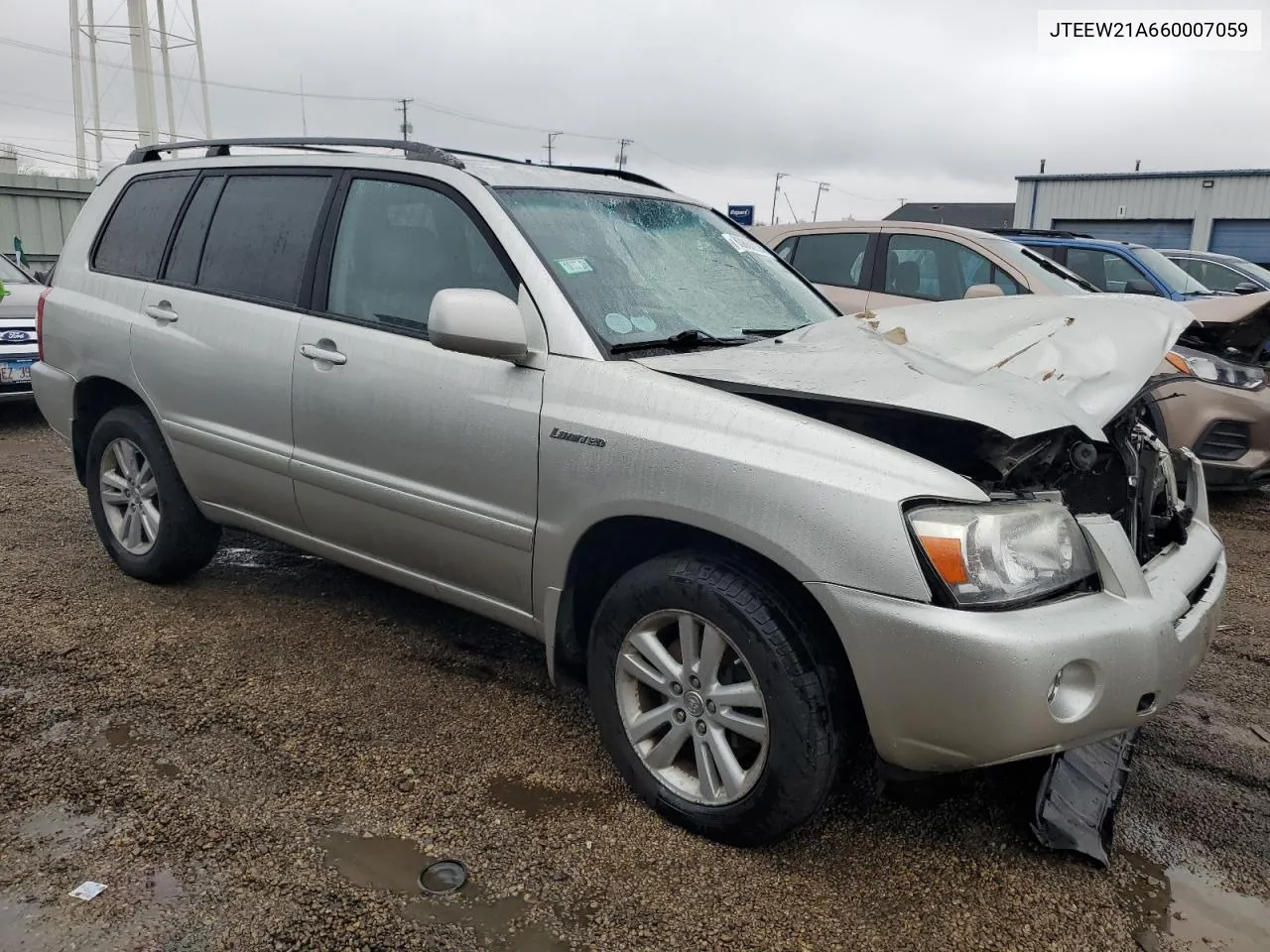 2006 Toyota Highlander Hybrid VIN: JTEEW21A660007059 Lot: 80860934