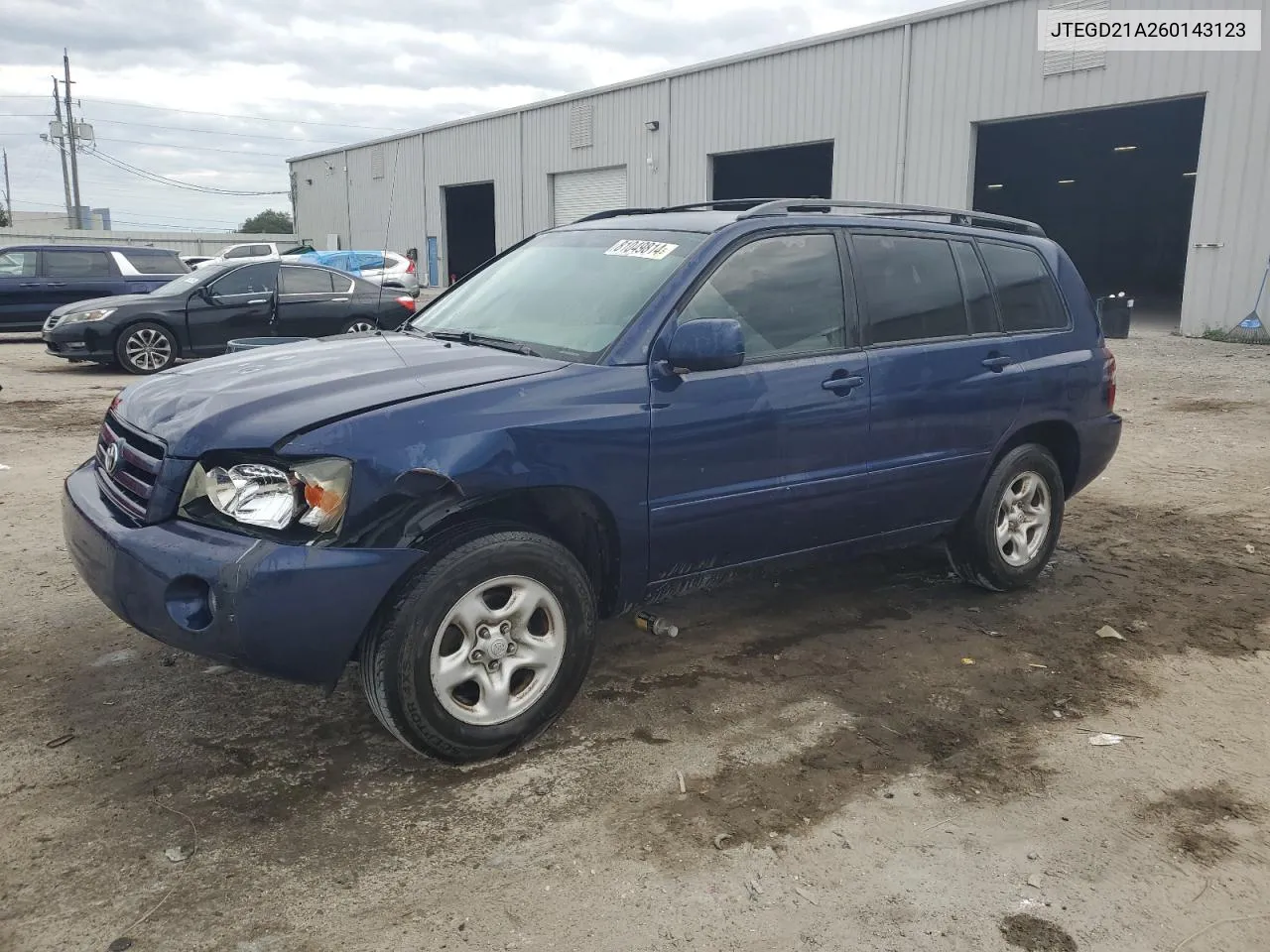 2006 Toyota Highlander VIN: JTEGD21A260143123 Lot: 81049814