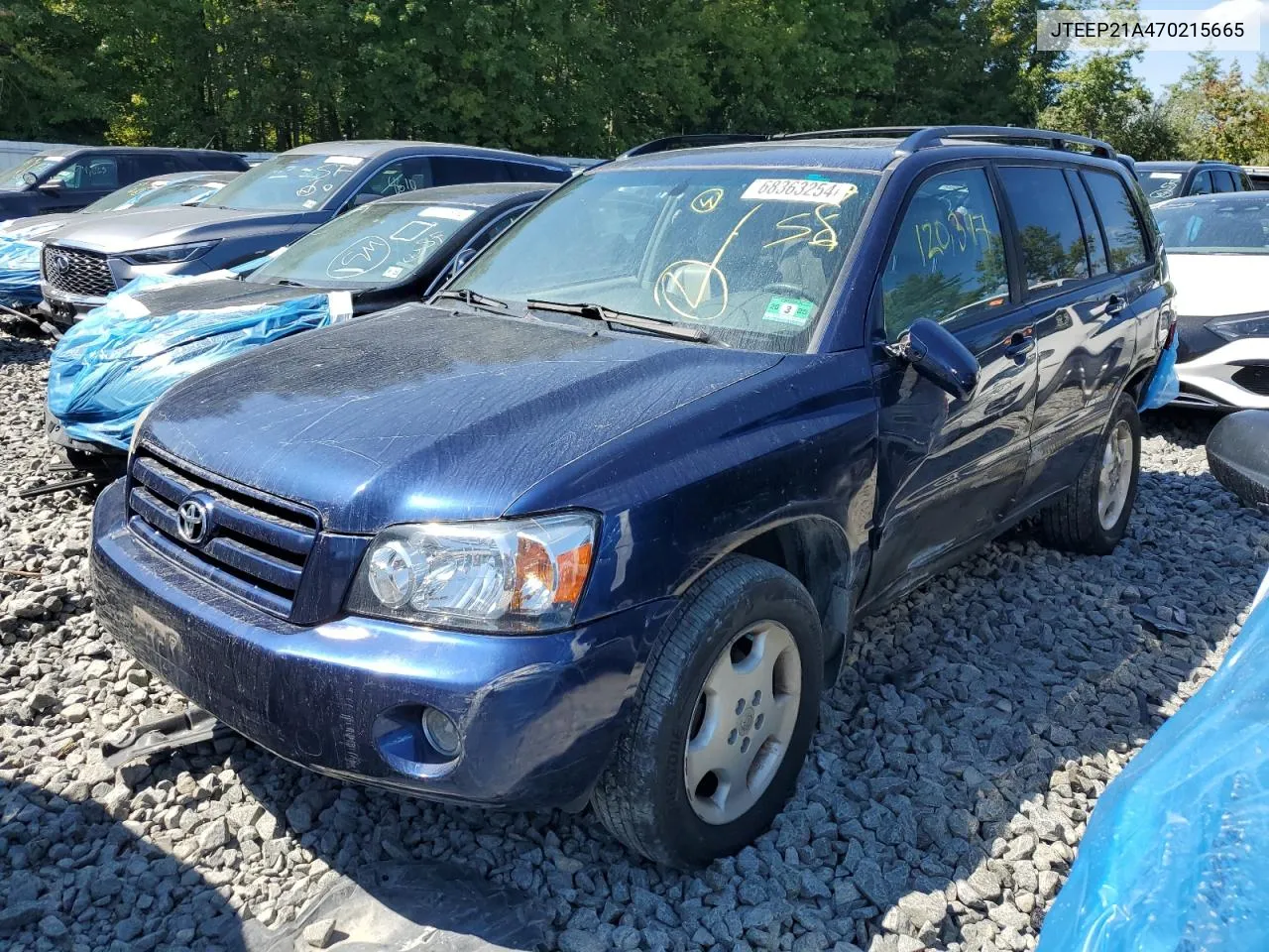 2007 Toyota Highlander Sport VIN: JTEEP21A470215665 Lot: 68363254