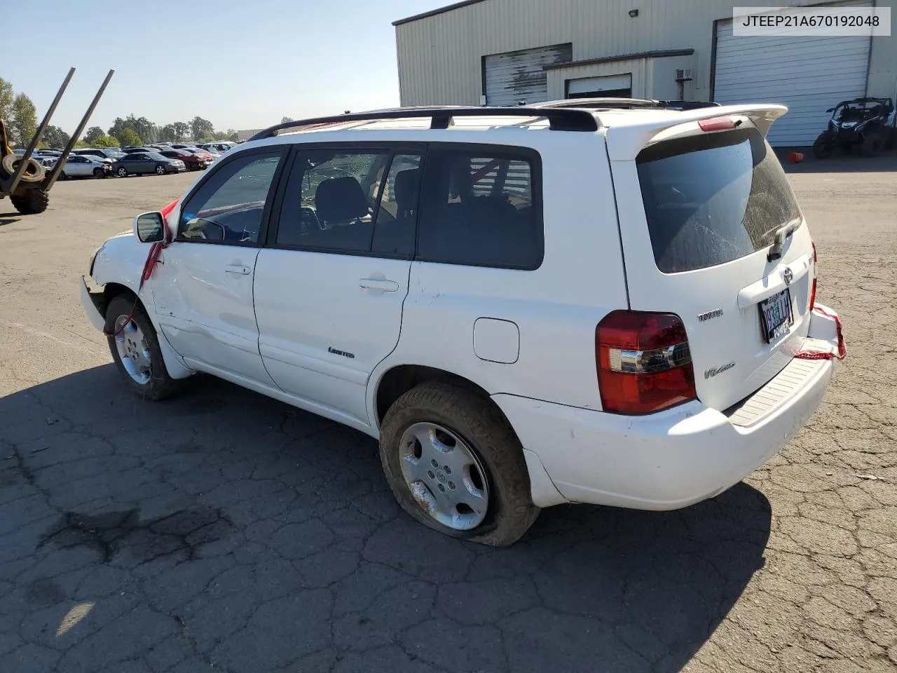 2007 Toyota Highlander Sport VIN: JTEEP21A670192048 Lot: 68842254