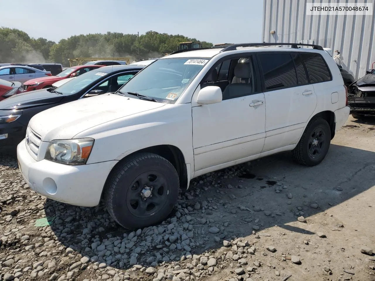 2007 Toyota Highlander VIN: JTEHD21A570048674 Lot: 70141464