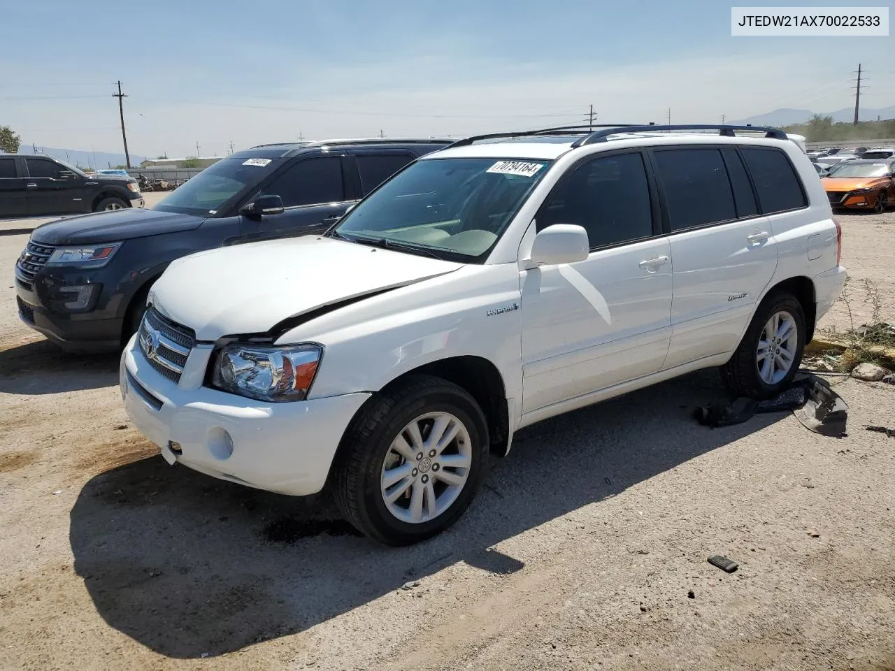 2007 Toyota Highlander Hybrid VIN: JTEDW21AX70022533 Lot: 70794164