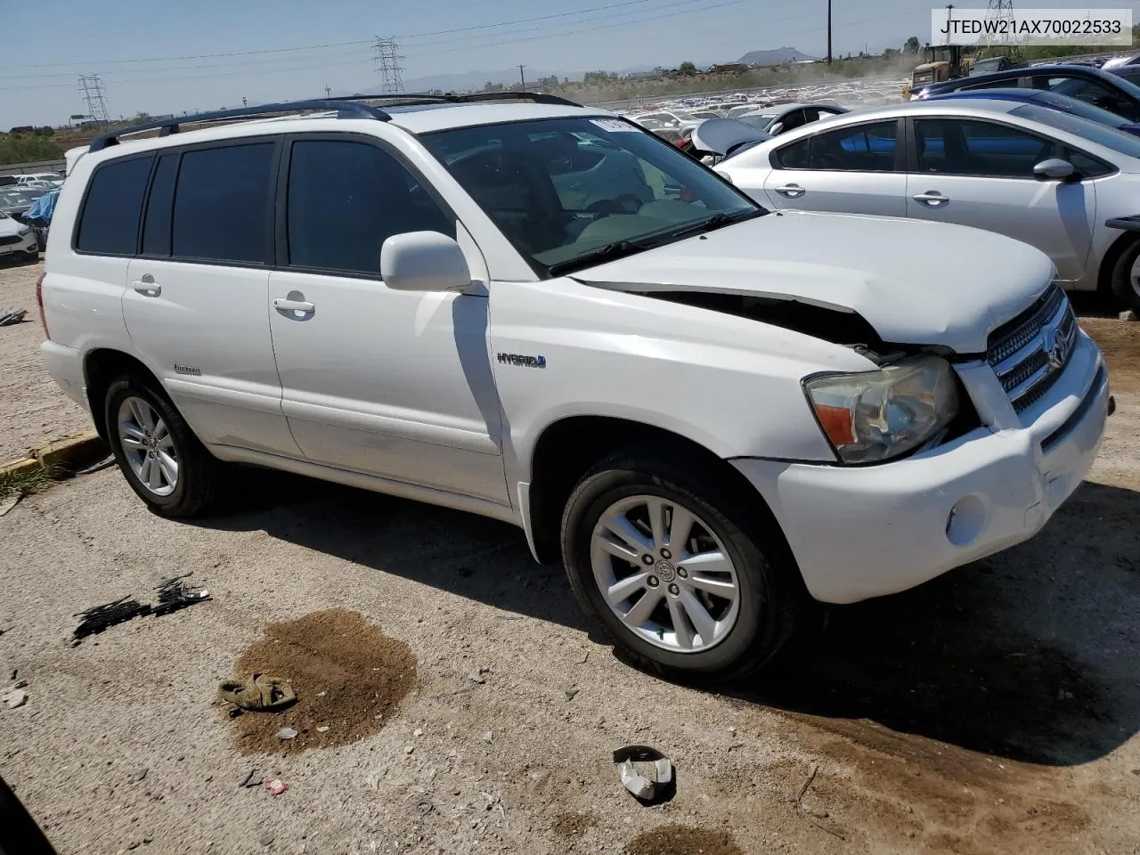 2007 Toyota Highlander Hybrid VIN: JTEDW21AX70022533 Lot: 70794164