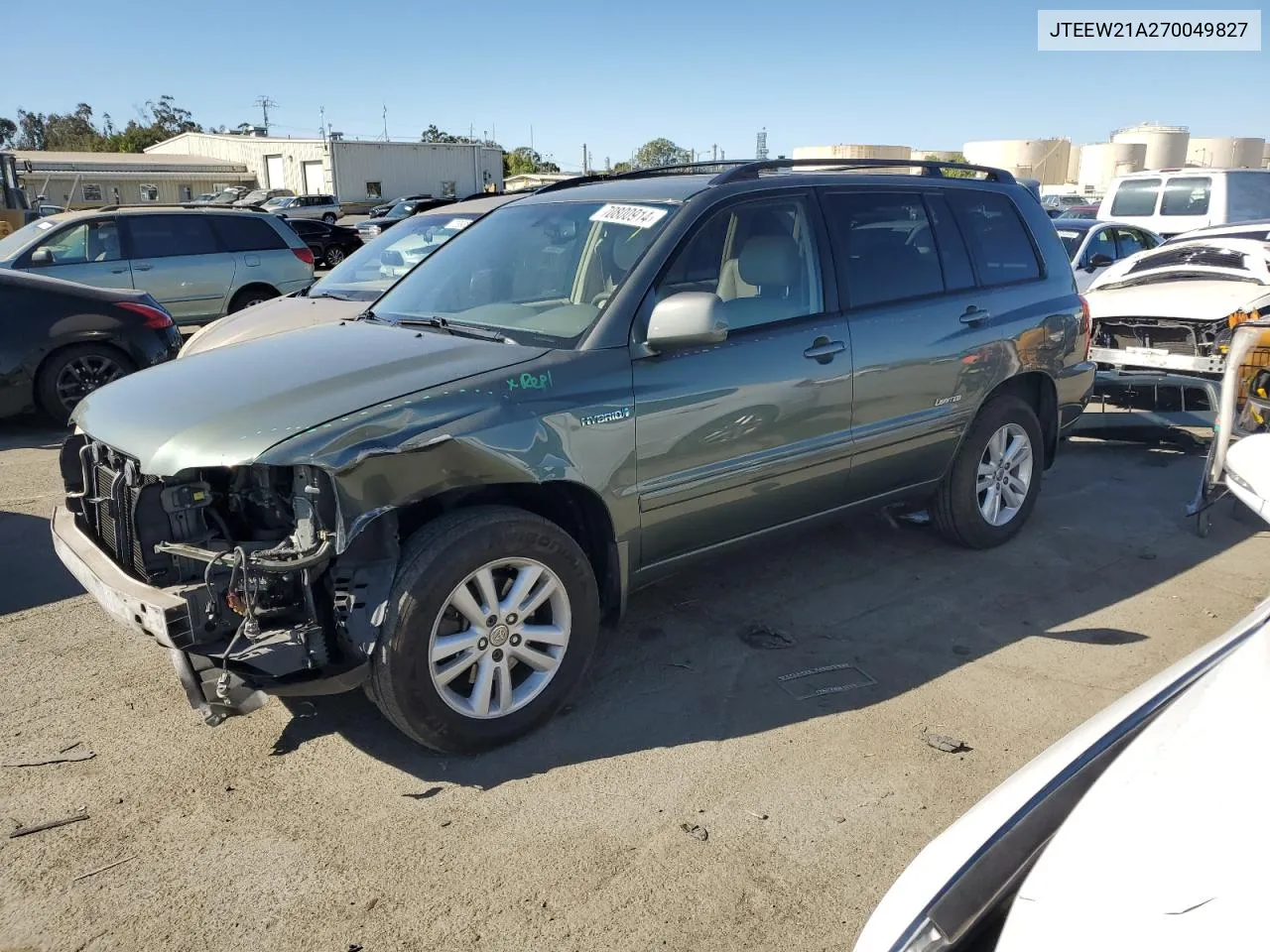 2007 Toyota Highlander Hybrid VIN: JTEEW21A270049827 Lot: 70800914