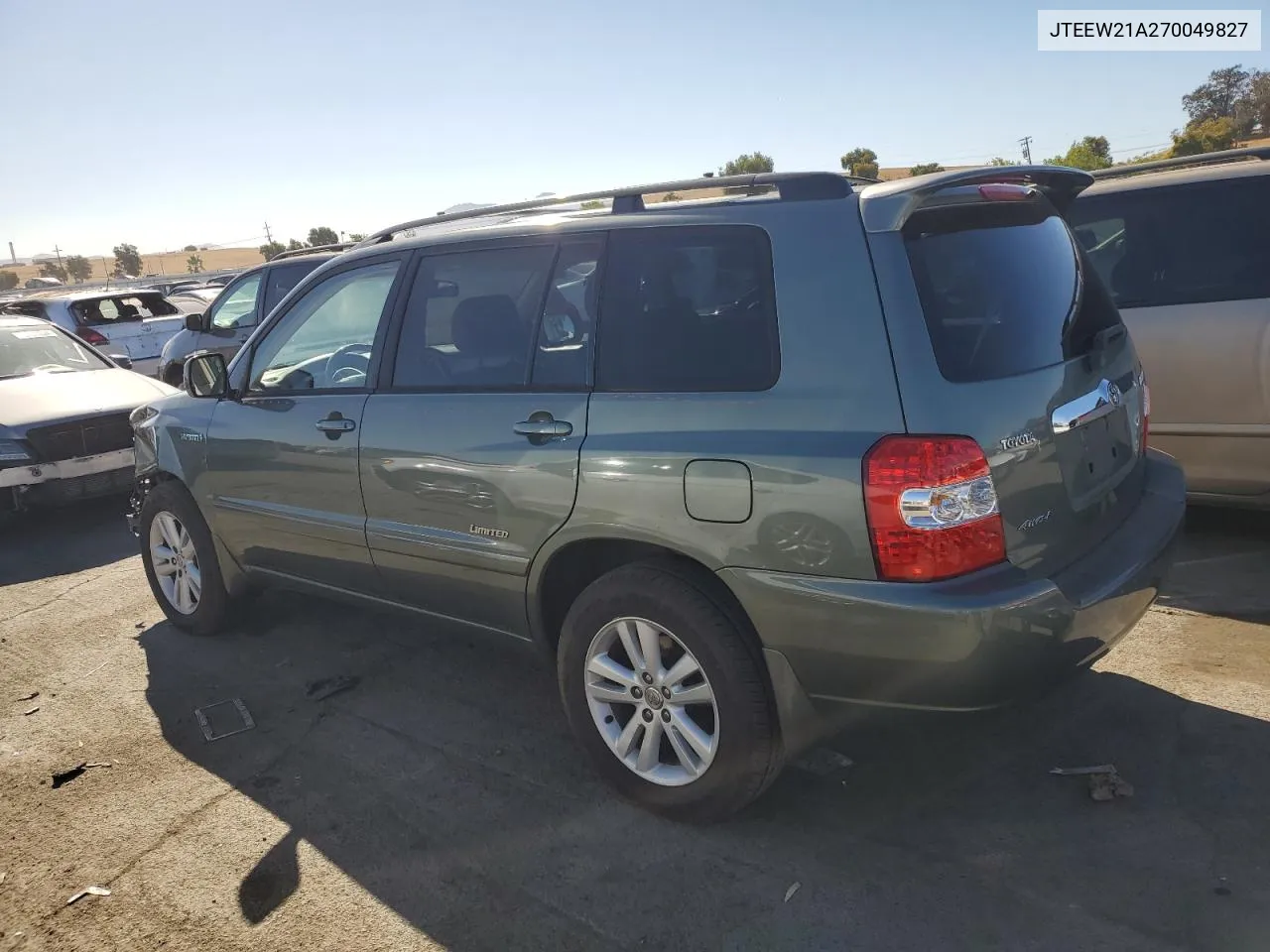 2007 Toyota Highlander Hybrid VIN: JTEEW21A270049827 Lot: 70800914