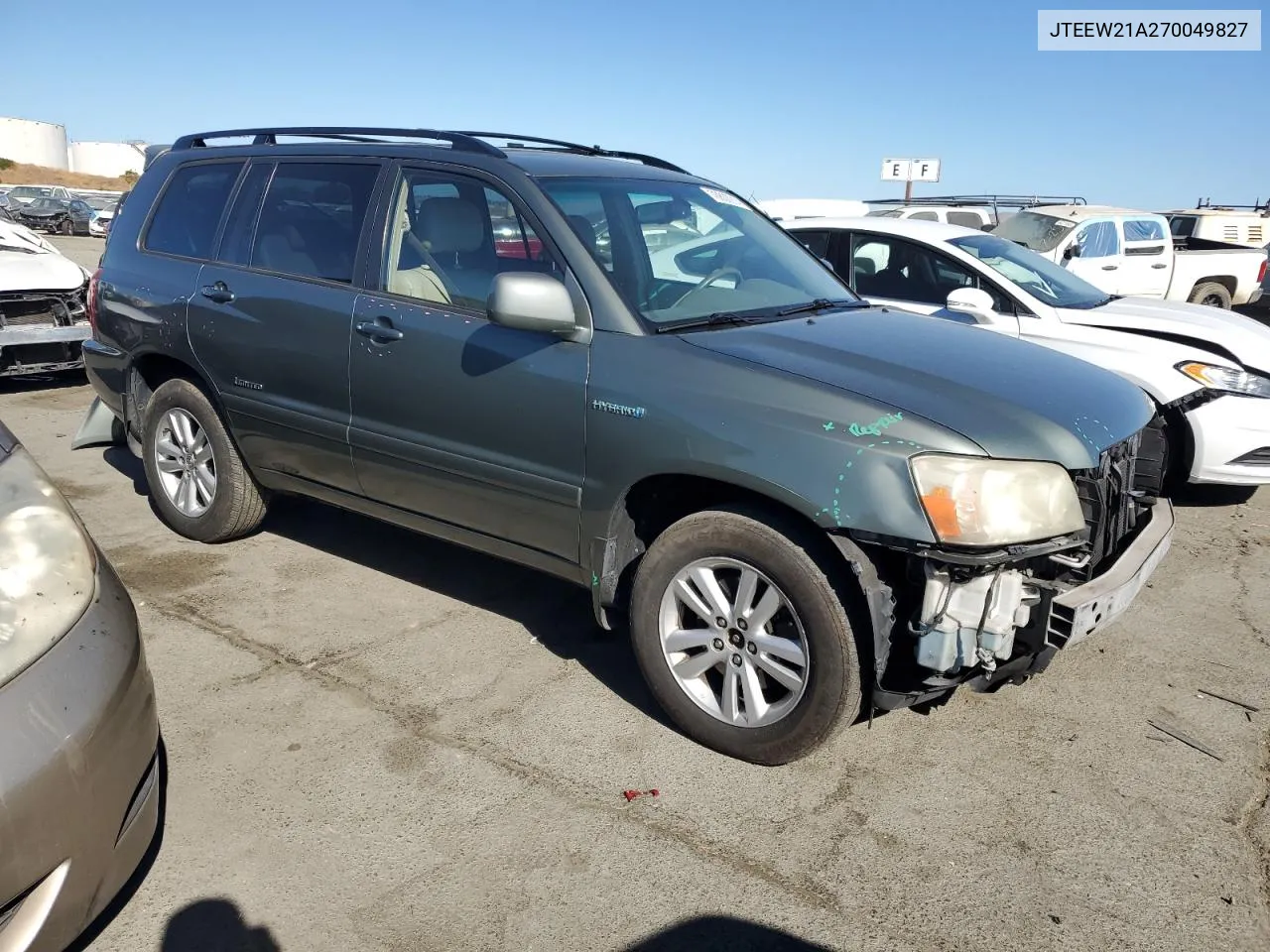 2007 Toyota Highlander Hybrid VIN: JTEEW21A270049827 Lot: 70800914