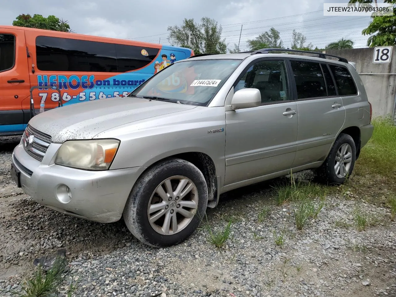 2007 Toyota Highlander Hybrid VIN: JTEEW21A070043086 Lot: 71447524