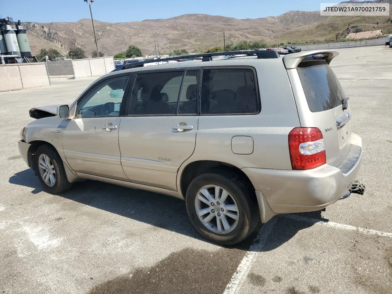 2007 Toyota Highlander Hybrid VIN: JTEDW21A970021759 Lot: 71891704