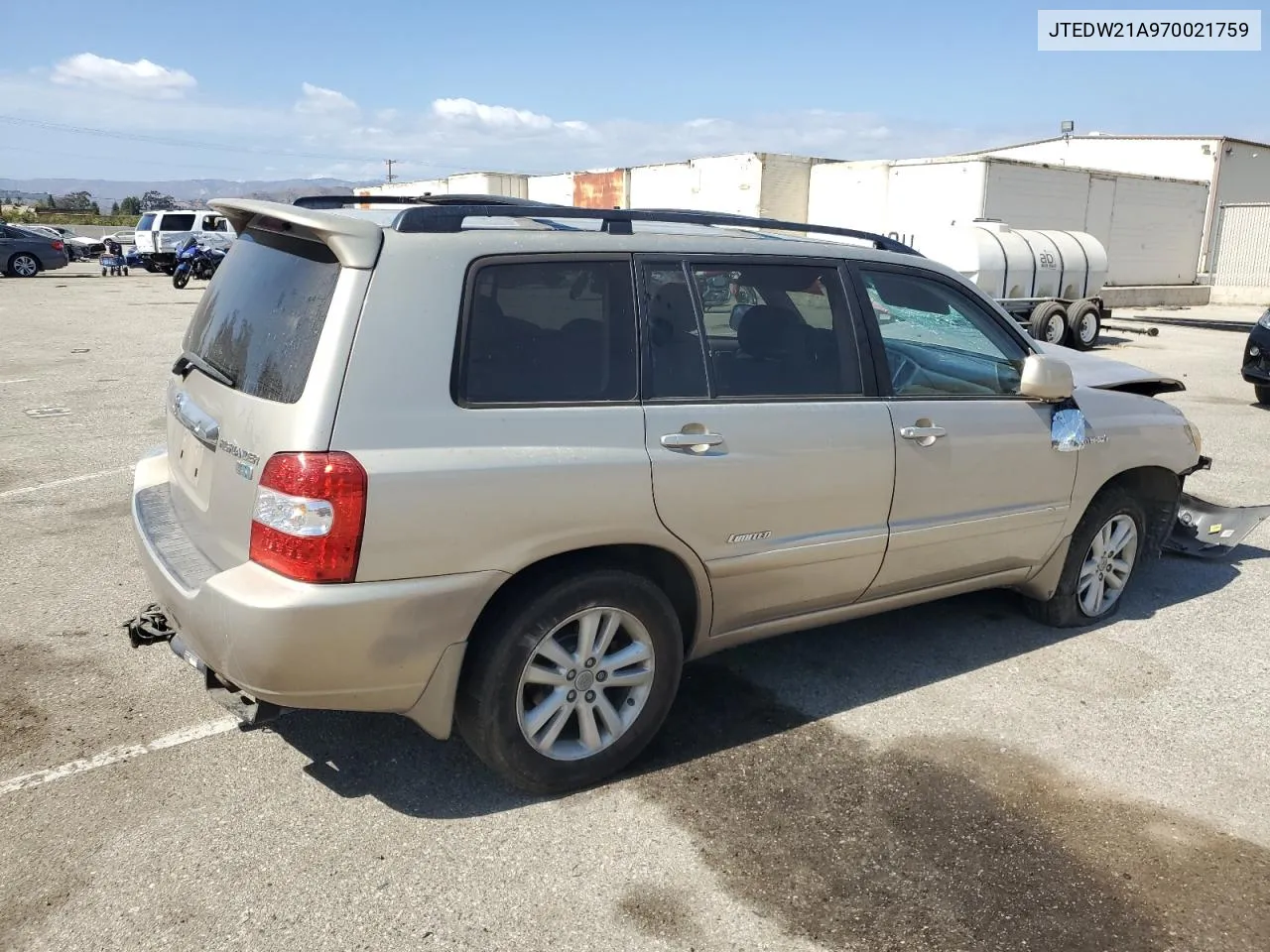 2007 Toyota Highlander Hybrid VIN: JTEDW21A970021759 Lot: 71891704